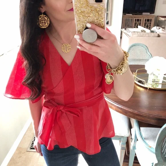 Loft Cotton Wrap Blouse - Picture 3 of 8